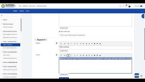 Part 4 Adding a topic overview at the start of the topic using Unilabel feature