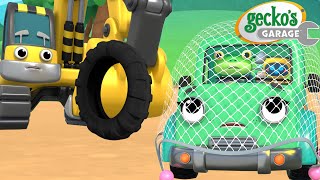 Runaway Tire! 😱 Construction Site Rescue! | Gecko's Garage 🚚 | Cartoons For Kids