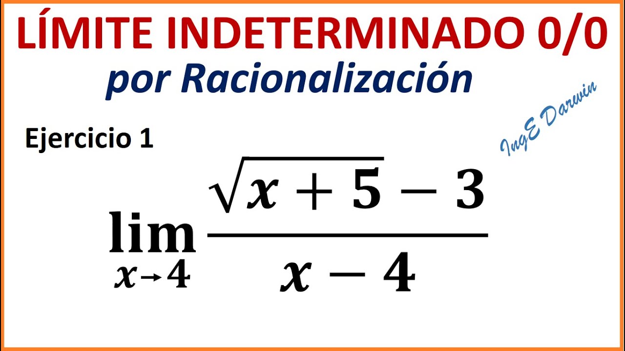 Límite indeterminado 0/0 por RACIONALIZACIÓN | Ejercicio 1