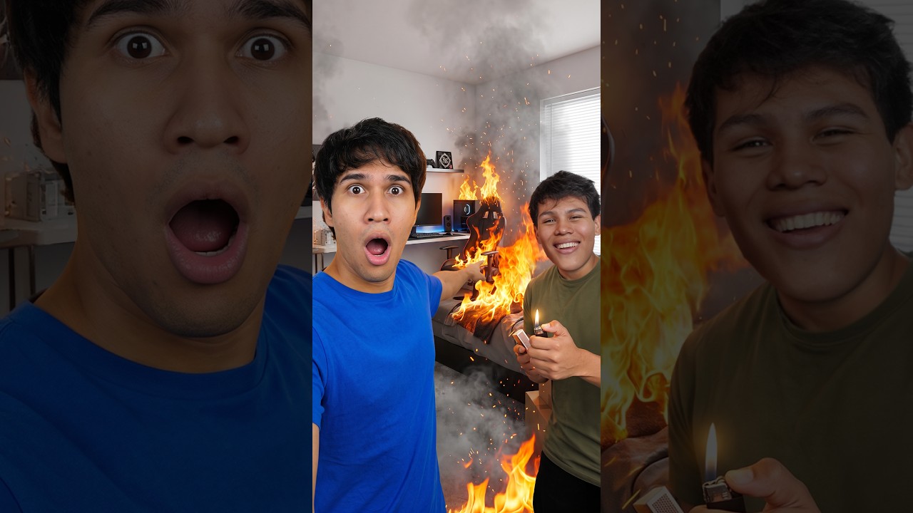 mi hermano INCENDIÓ mi HABITACIÓN 🔥😱😱