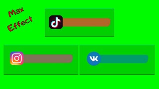 3 футажа плашки соцсетей тик ток инстаграм вк на зеленом фоне