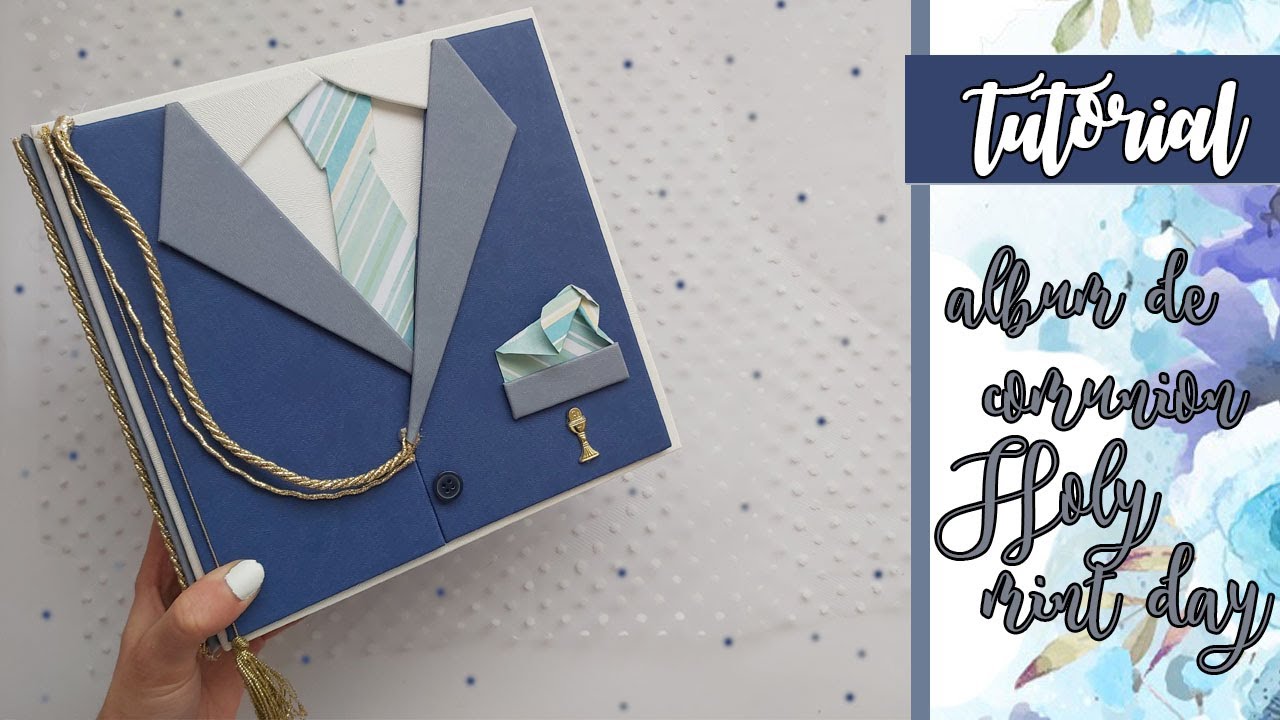 TUTORIAL: ALBUM TRAJE NIÑO COMUNION. Scrapbooking. Kora projects.