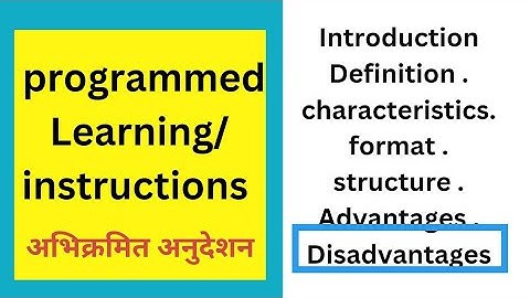 programmed learning or programmed instructions