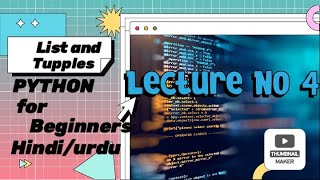 list and tuple in python || Python Tutorial For Beginners In Hindi ||Lecture4|| python-for-beginners