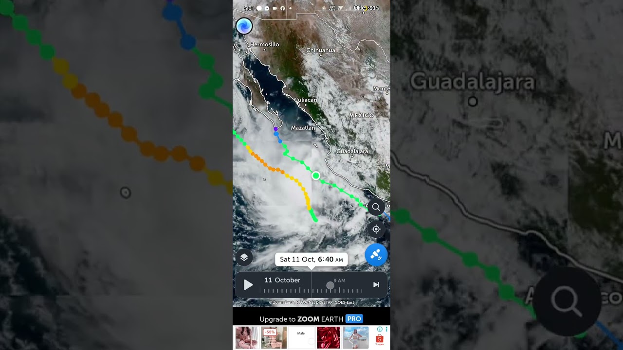 Track of Hurricane Raymond