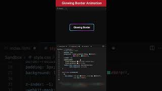 Full Glowing Border animation HTML and CSS #shorts Guide