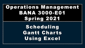 Scheduling, Gantt Charts, Johnson