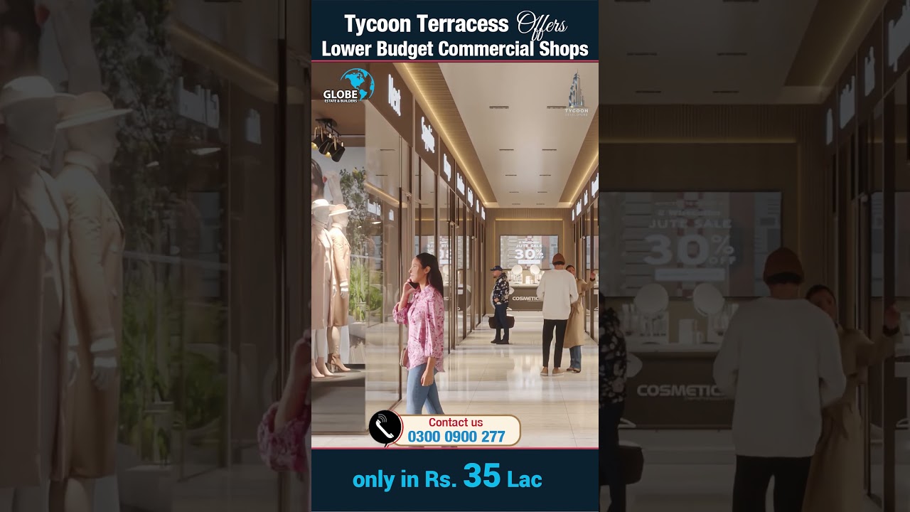 Commercial Shops for Sale on Installment in Bahria Town Lahore Tycoon Terraces