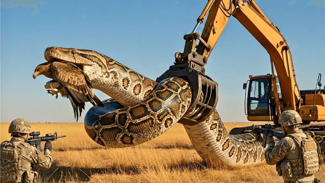 Brave Heroes Save Mother Eagle from Dangerous Giant Python’s Attack 🦅🐍