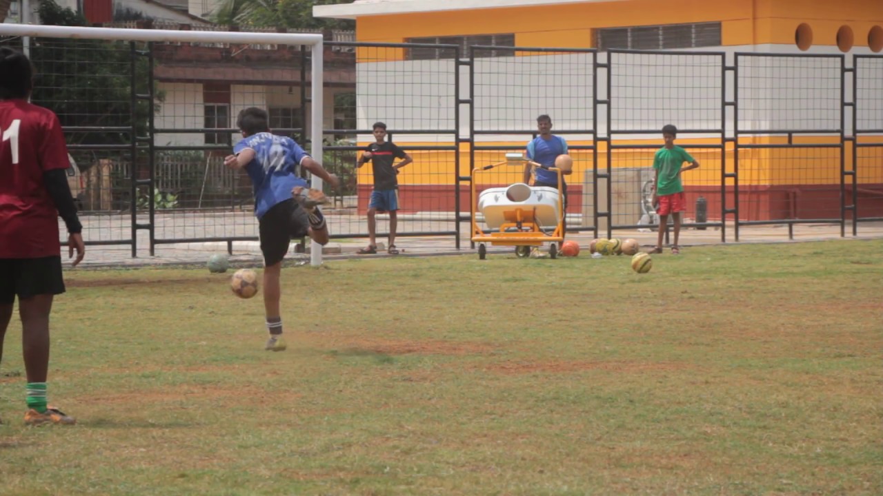 Lining up for 'Header Practise' with the Phoenix Replay  machine