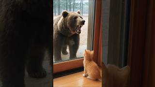 🎬 Brave Cat vs Bear #shorts #cinematic #hdrvideo #catvsbear #bravecat