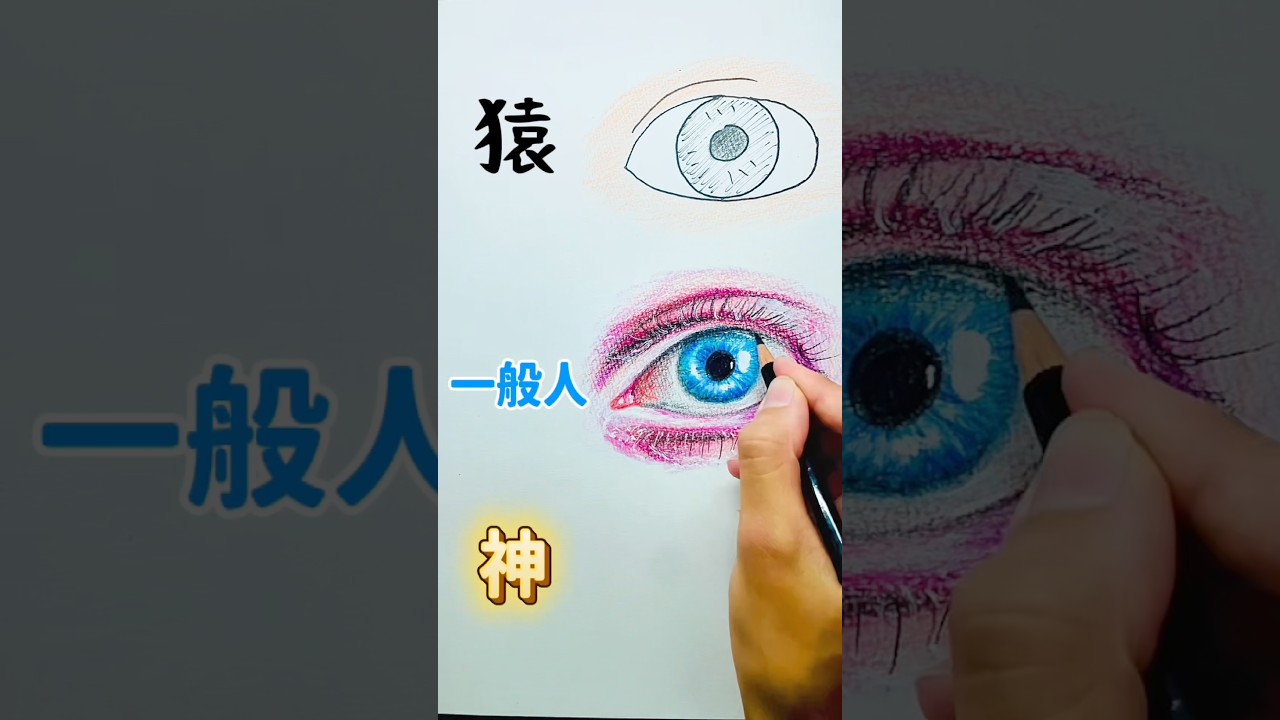 Monkey, Average Person, God] The difference in how to draw eyes