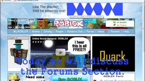 ROBLOX Tutorial August 2009: How to use the Forums