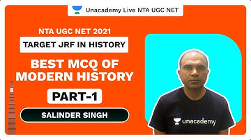 NTA UGC NET 2021|Target JRF In History- Best MCQ of Modern  History Part-1|Salinder Singh|Unacademy