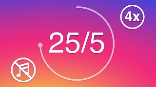 25 minute timer - Pomodoro Technique - 4 x 25 min - Study Timer / Instagram Color Wheel