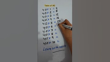 Table of 40 | 40 table trick #trending #table #shortvideo #tricks #maths #learning #education #math