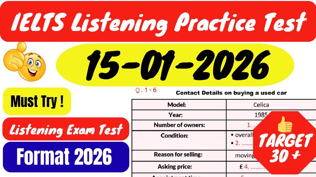 IELTS LISTENING TEST 2026 | IELTS LISTENING PRACTICE TEST WITH ANSWERS 2026