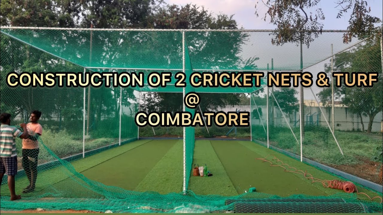 CONSTRUCTION OF 2 PITCH CRICKET NETS IN COIMBATORE | SPORTS LAND | 