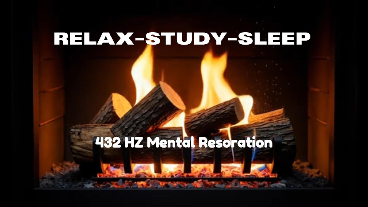 8 Hours of 432Hz Fireplace 🔥 Deep Sleep, Anxiety Relief, Relaxing Fire Sounds