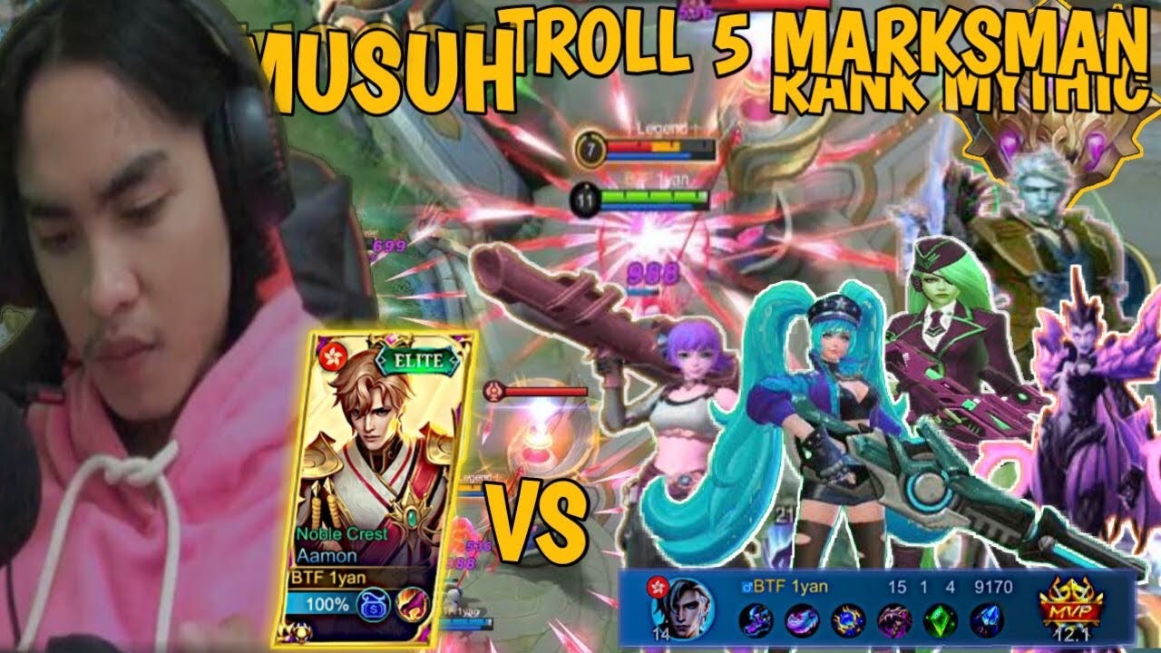 SOLO RANKED VS META 5 MARKSMAN - mobile legends