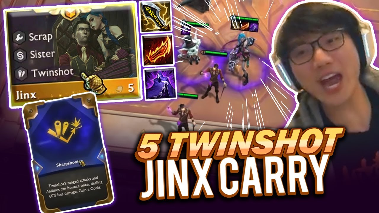 5 Twinshot Jinx carry with Silco and Sharpshooters completely cleaves down the entire board
