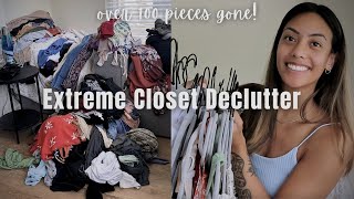 extreme closet declutter 2 - over 100 pieces gone! | journey to minimalism 2023 by angelene 21,888 views 8 months ago 22 minutes