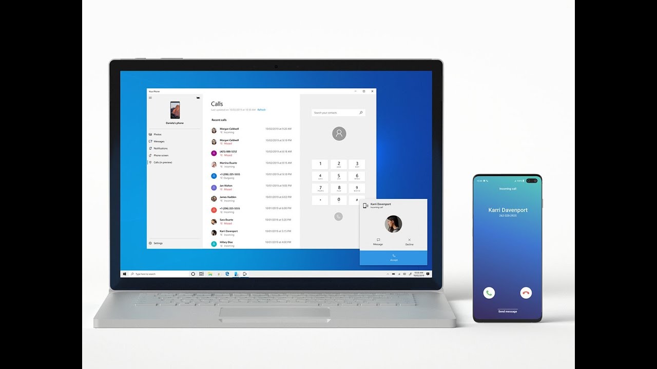 Your Phone Microsoft, video instrukcija par funkcijām. YouTube