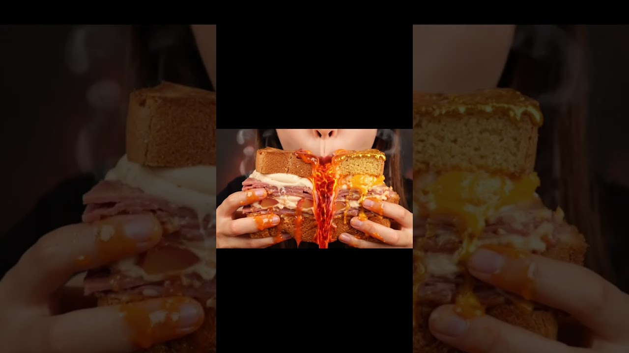 Lava Sandwich Mukbang ASMR 🍞🔥 | Super Satisfying Cheese Pulls & Crunchy Bites 