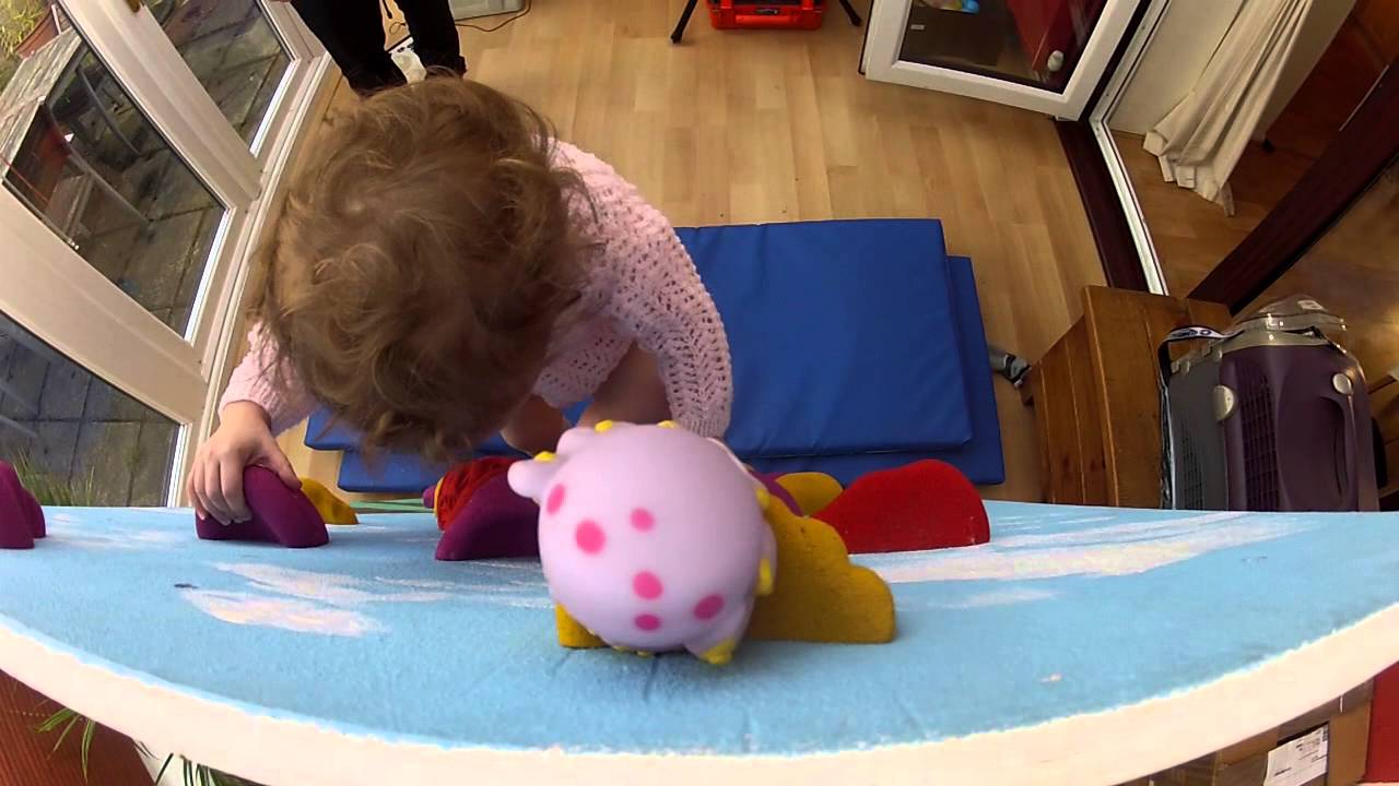 19 Month old baby girl climbing her climbing wall YouTube