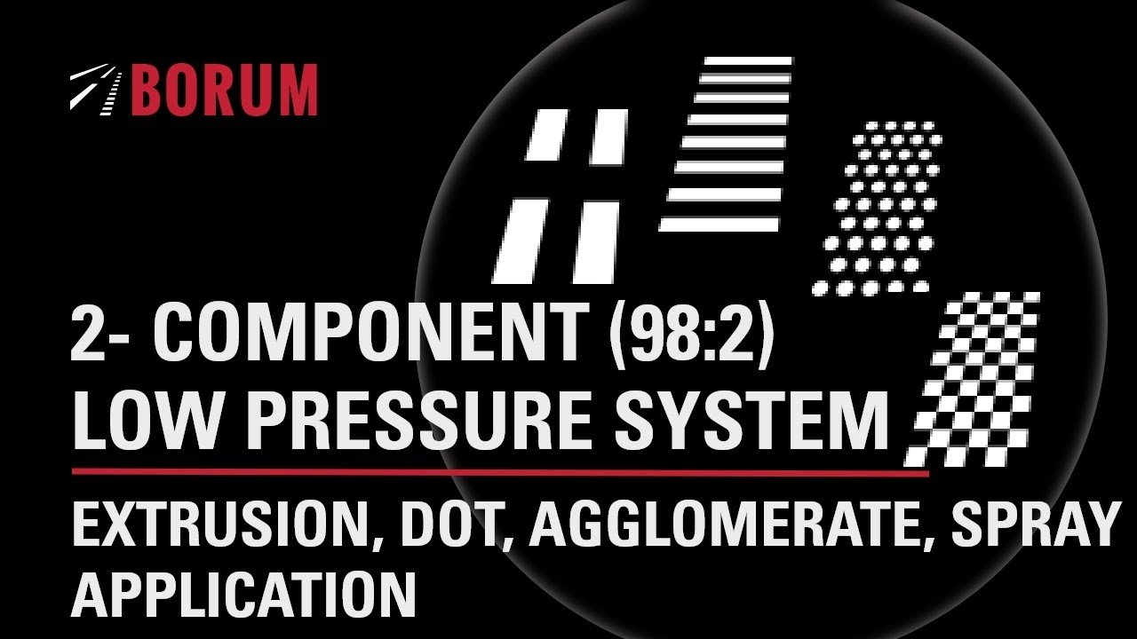 Borum 2-component (98:2) low-pressure system for extrusion, dot, agglomerate and spray application