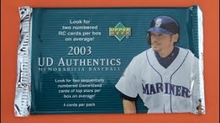 2003 UPPER DECK AUTHENTICS baseball pack rip with KALAMAZOO'S HOMETOWN HERO, DEREK JETER!