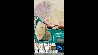 How to create fake wall art in Photoshop | Photoshop Tutorials | Photoshop CC 2022 #shorts screenshot 1