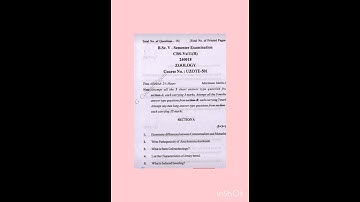 Bsc 5th zoology previous year question paper#trending