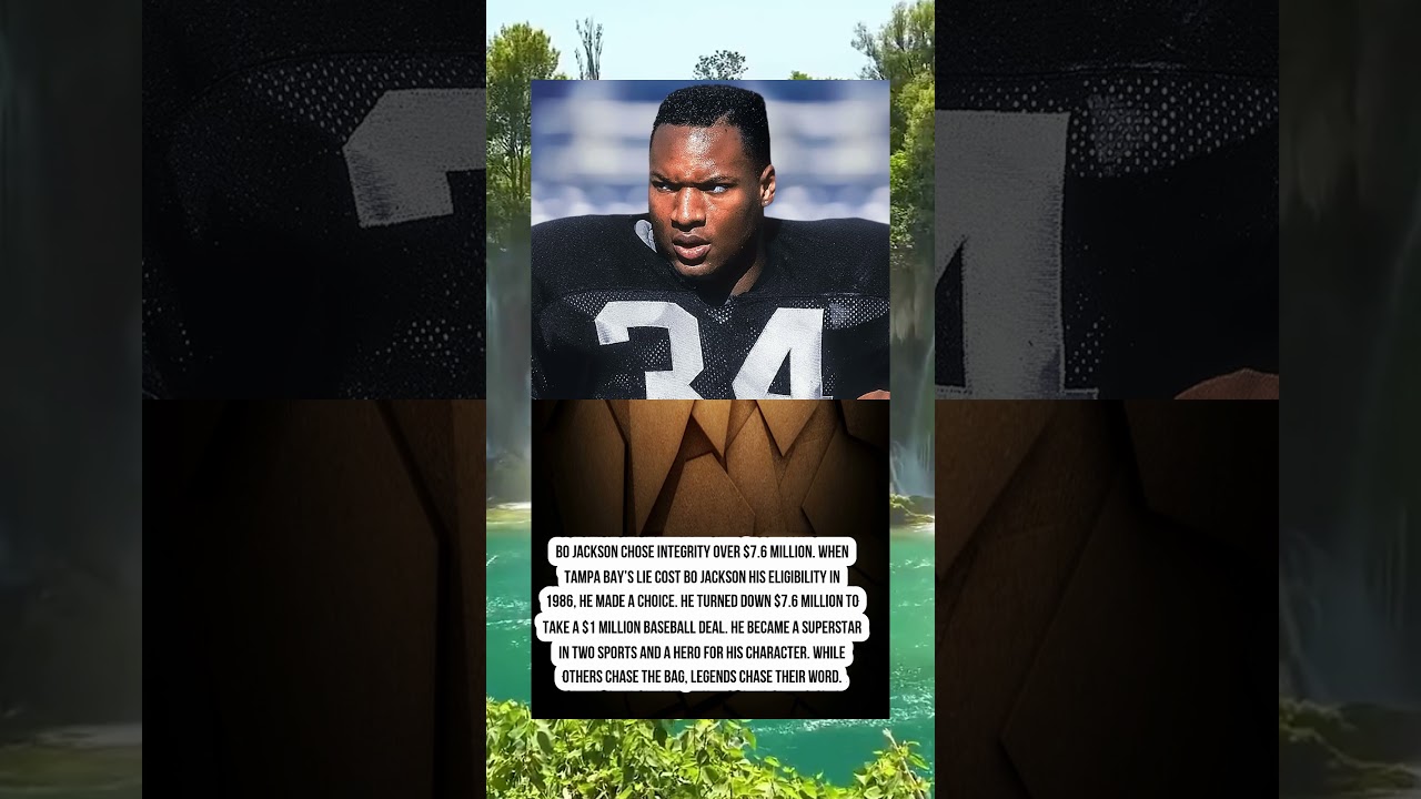 BO JACKSON CHOSE INTEGRITY OVER $7 6 MILLION  When Tampa Bay’s lie cost Bo Jackson hi