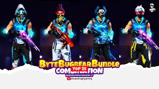 TOP 35 BEST DRESS COMBINATION WITH BYTE BUGBEAR BUNDLE ! BOOYAH PASS SEASON 17 COMBINATION #freefire