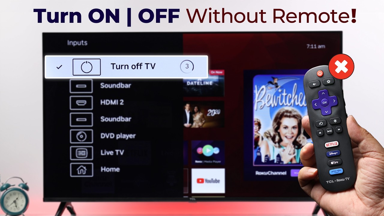 TCL Roku TV: How to Turn On or Off Without a Remote! - YouTube