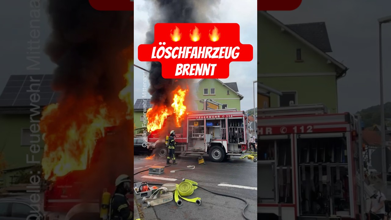🚒 Löschfahrzeug brennt nach Unfall 🔥 