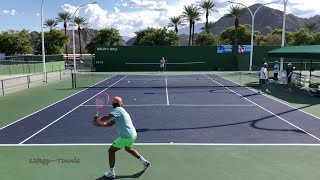 Soonwoo Kwon (w/ Nakashima, Korda, & Rune) - IW Practice Sessions  [Court Level 4k 60fps]