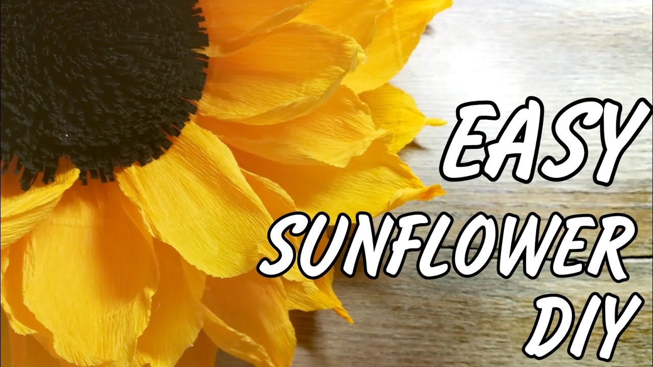 Crepe paper Sunflower wreath diy | How to make giant flowers | DIY paper flower backdrop