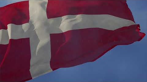 Waving flag and National Anthem of Denmark, "Der er et yndigt land"