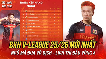 Bảng xếp hạng V-League 2025/2026 mới nhất | Ngũ mã đua vô địch, căng cuối bảng | Lịch thi đấu vòng 8