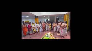 Pujya Kanchi Shankaracharya Swamiji at YadagiriGutta temple - Poornahuti of Ganapati ,Avahanti Havan