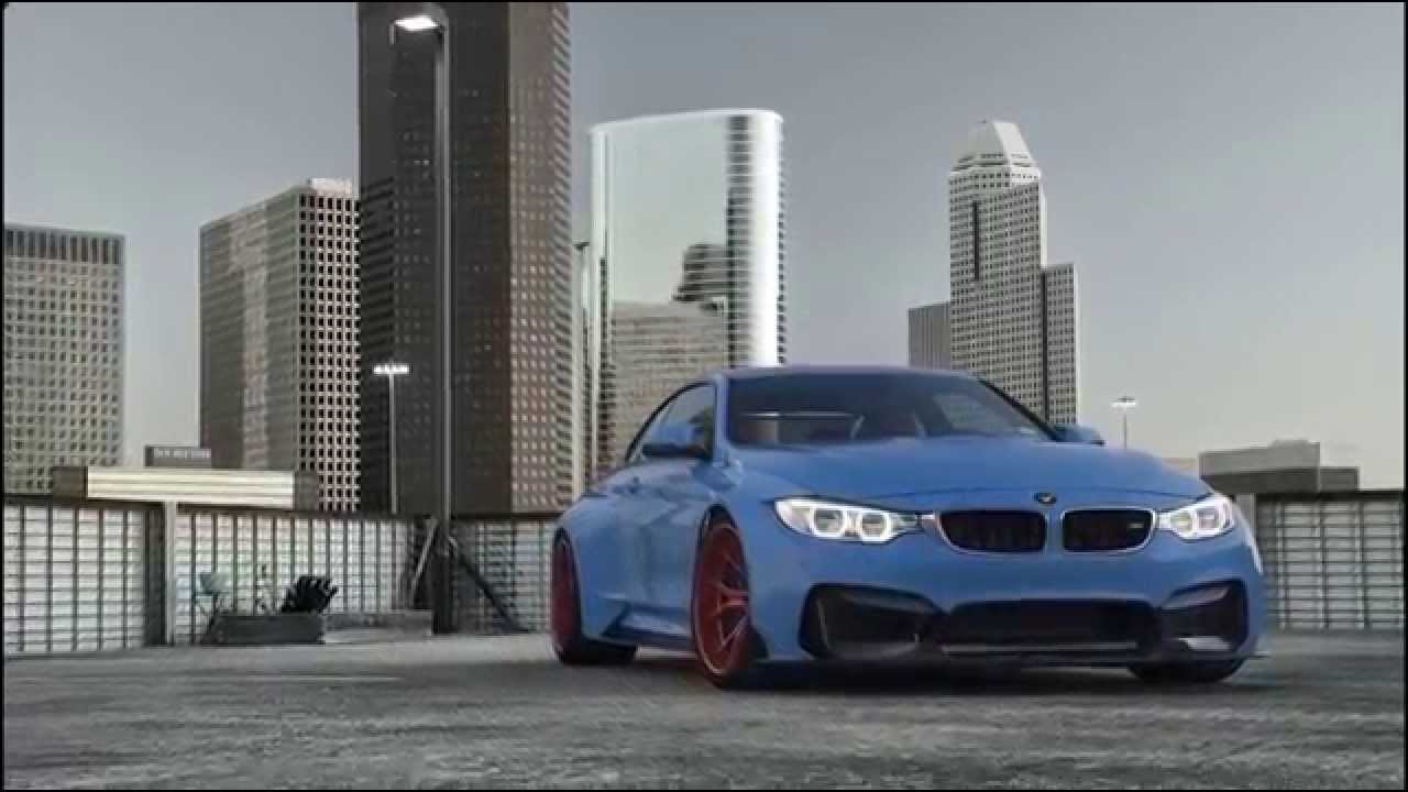 BMW F82 M4 цвета Yas Marina Blue в обвесе Vorsteiner GTRS4