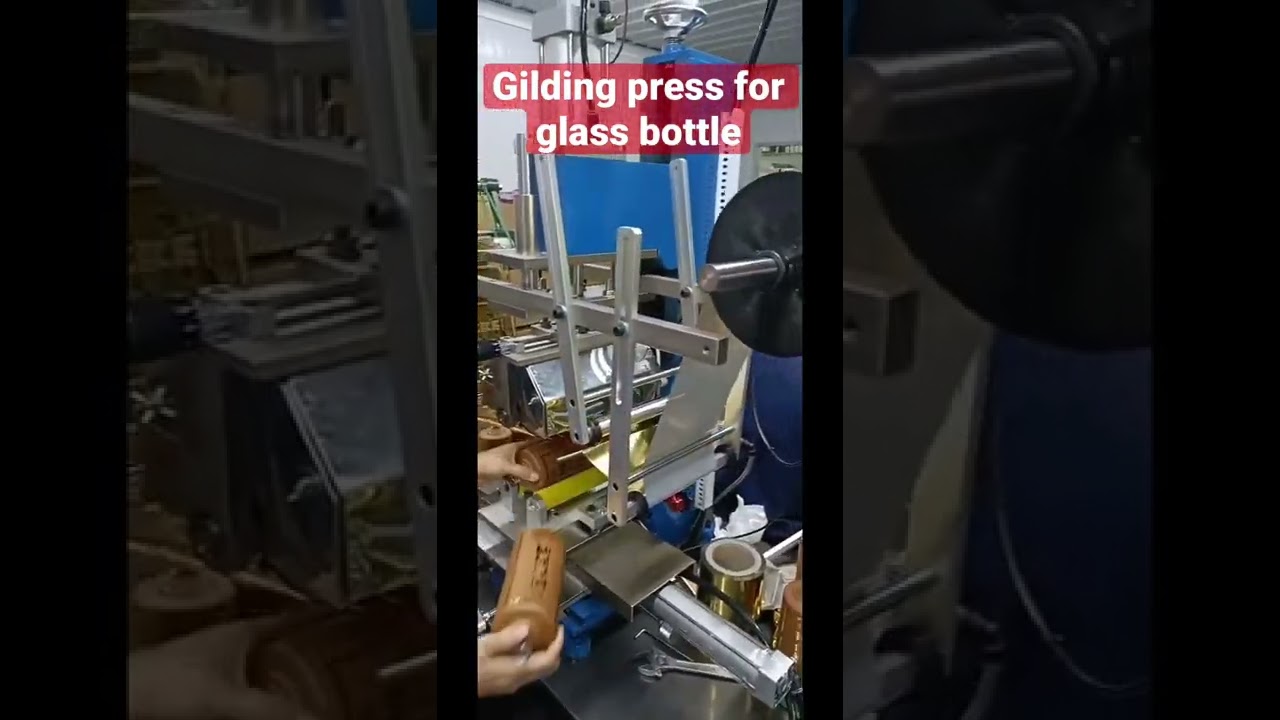 Gilding press foil printing machine for glass wine bottle