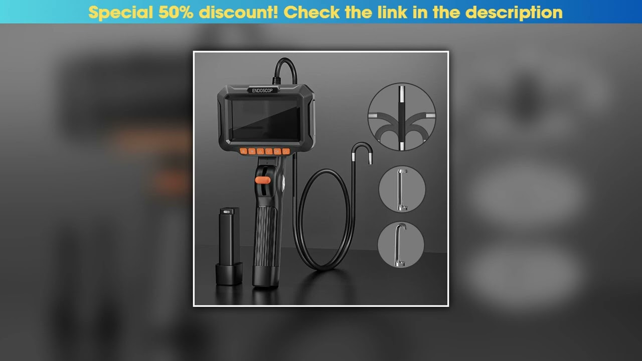 Slide 2-Way Articulating Endoscope 360° 180° Joystick Steering Rotation Camera 4.3’’ Screen Car Ins