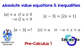 Absolute values - preCalculus 1 (unizulu)