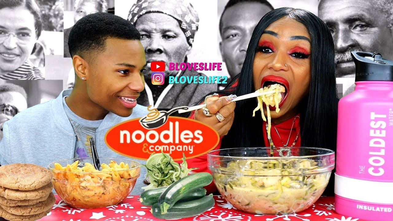 Steak & shrimp Zoodle Stroganoff & Penne Rosa Mukbang with Darius