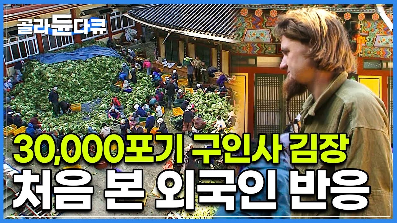태어나 처음 보는 놀라운 광경에 말없이 한동안 뚫어져라 보던 외국인 뜻밖의 행동┃구인사 3박 4일 김장하는 날┃한국 김장 처음 본 외국인 반응┃한국기행┃#골라듄다큐