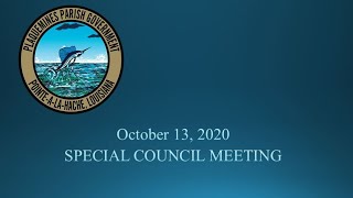 October 13, 2020 Special Council Meeting