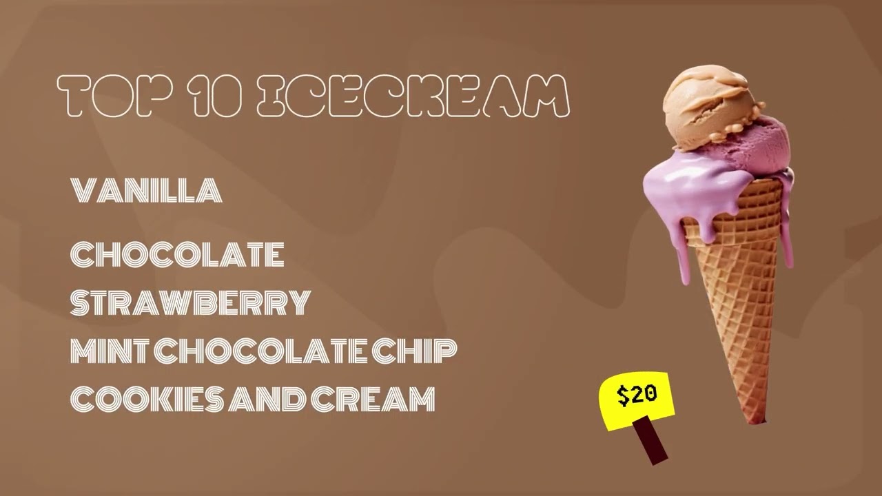Ice cream commercial ad for ice cream parlour